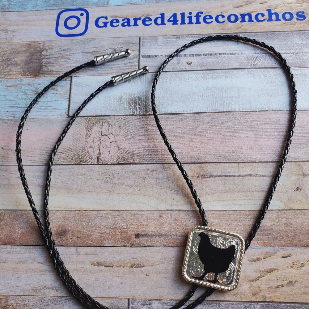 Unisex chicken lover bolo tie 4h Gift western Necklace